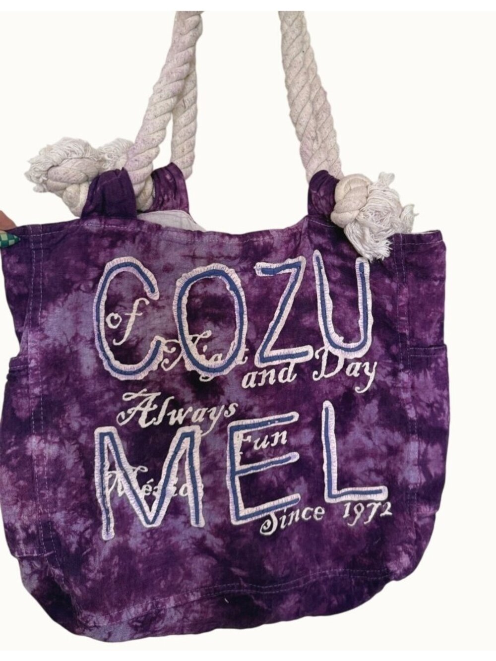 Cozumel Purple Tie-Dye Reversible Bag Beach Tote Resort Wear Cruise Bag Cute